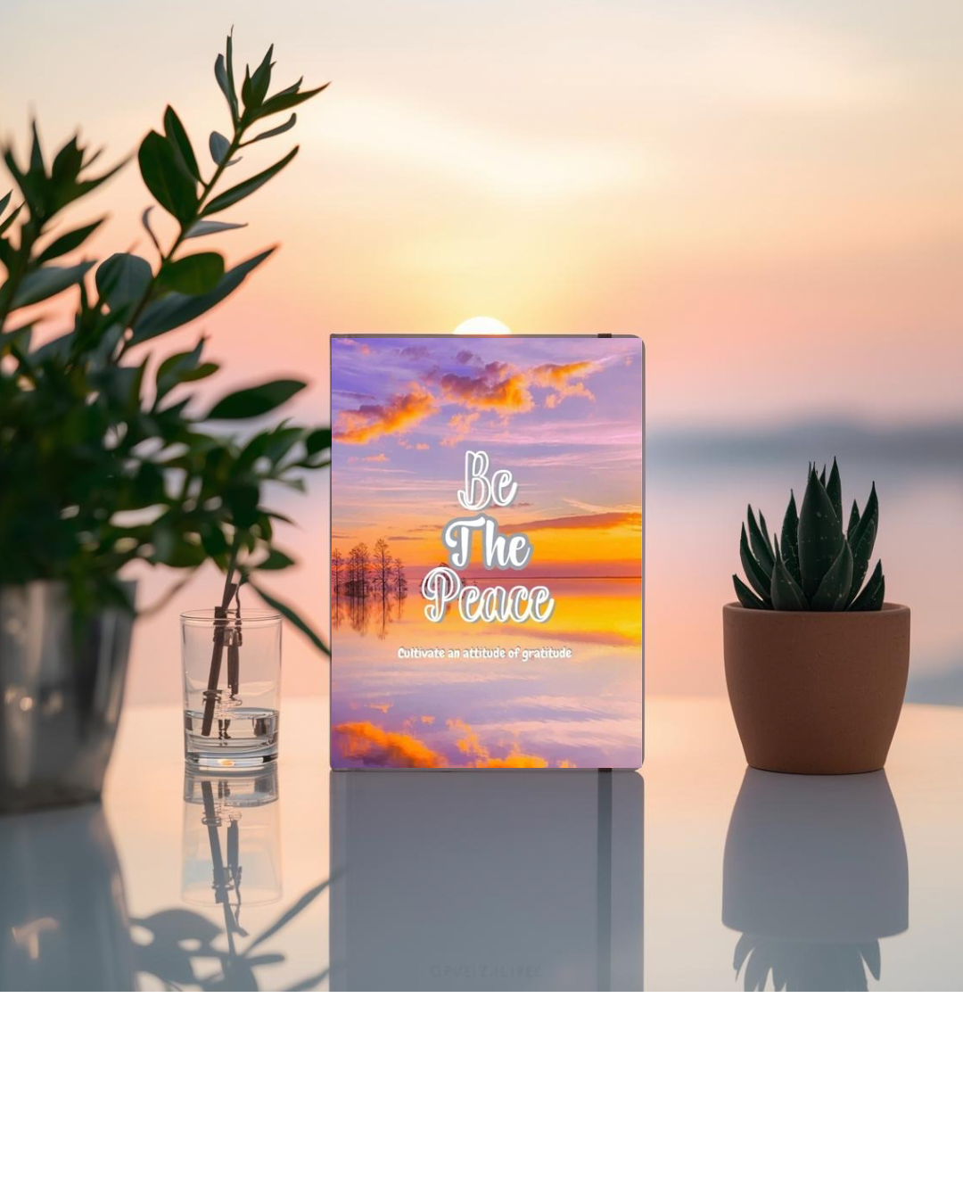 Be The Peace gratitude journal paperback book cover promoting positivity and mindfulness